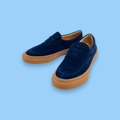 - Premium suede upper - Easy slip-on design - Leather lined - Rubber outsole with unsurpassed comfort and flexibility Mens Loafers, Penny Loafer, Penny Loafers, Slip Ons, Loafers Men, Penny, Hong Kong, Loafers, Navy Blue