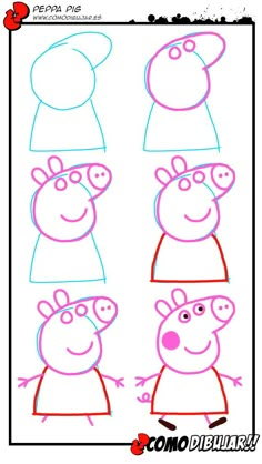 how to draw peppa pig step by step