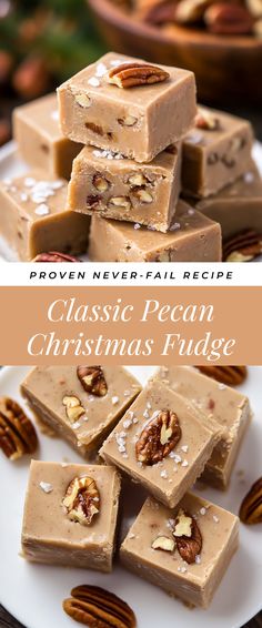 Image for Classic Pecan Christmas Fudge Fudge Recipe Condensed Milk, Butter Pecan Fudge, Butter Pecan Fudge Recipe, Vegan Condensed Milk, Pecan Fudge, Clematis Varieties, Christmas Yummies, Christmas Fudge, Easy Butter