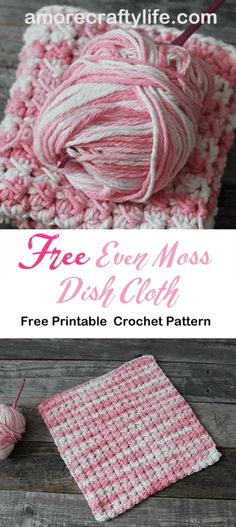 the free crochet pattern for this dish cloth is easy to make and looks great