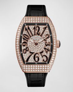 Frank Muller, Franck Muller Watches, Franck Muller, Expensive Watches, Diamond Watch, Rose Gold Diamonds, Design Reference, Quartz Movement, Luxury Watches