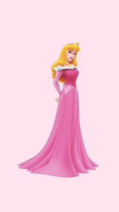 the princess in pink is standing with her hands on her hips and she has long blonde hair