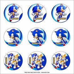 sonic the hedgehog cupcake toppers are available for free printable and use