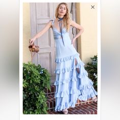 New With Tags Altard State Alana Marie Maxi Dress Chic Light Blue Maxi Dress For Garden Party, Altard State Dresses, Cell Phone Holster, Phone Holster, Altard State, Altar'd State, Walker Boots, Fit N Flare Dress, Rain And Snow Boots