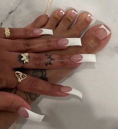 Curved Nails, French Tip Acrylic Nails, French Acrylic Nails, Exotic Nails, Acrylic Nails Coffin Pink, Unique Acrylic Nails, Long Square Acrylic Nails, Bling Acrylic Nails