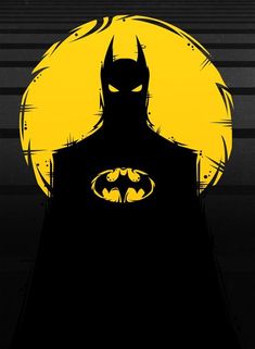 the batman poster is shown in black and yellow