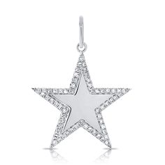 Jo Nayor's Diamond Border Star Charm shines bright on any chain. Available in solid 14K yellow, white or rose gold with .23 CTS of brilliant white diamonds. Chain sold separately Cherry Blossom Necklace, Ancient Coin Jewelry, Long Stone Necklace, Star Bag, Honeycomb Necklace, Hexagon Necklace, Moon Phases Necklace, Family Tree Necklace, Diamond Solitaire Necklace