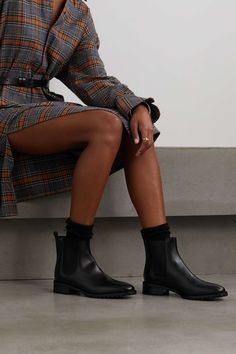 MANOLO BLAHNIK Chelata 30 leather Chelsea boots | NET-A-PORTER Ankle Chelsea Boots Outfit, Ankle Chelsea Boots, Chelsea Boots Outfit, Shoes Boots Ankle, Manolo Blahnik Shoes, Black Chelsea Boots, Leather Chelsea Boots, Celebrity Outfits, Fall Shopping