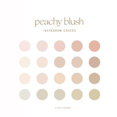 the peachy blush instagram covers are arranged in different colors and sizes, including pinks