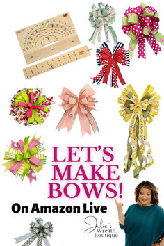 Have you ever wondered how to use a bow maker? This tutorial is the perfect one to show you just how easy it is. Click the link to join Julie on her Amazon live as she shows you how to make several bows uing the bow maker. Want to make it even easier? Use the shopping links to purchase the items being used. Get ready for the holiday season by learning how to make your home, wreaths and presents even prettier!
#julieswreathboutique #youtubetutorial #amazonlive #easybows #bowmaking #bowmaking101 Bow Maker, Holy Moly, Bow Making, Gift Bows, Summer Diy, Wreath Designs