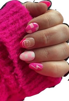 Fitness Barbie, Barbie Pink Nails, Barbie Nails, Western Nails, Cute Pink Nails, Hot Pink Nails