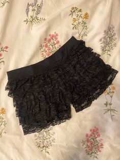 Size UK 6-8 , never worn  Low waisted japaneese lace ruffle rara mini short shorts Stretch Mini Bottoms With Lace Trim, Stretch Lace Mini Bottoms, Summer Lace Ruffled Skirt Bottoms, Stretch Ruffled Skirt Shorts, Summer Party Shorts With Lace Trim, Lace Trim Lace Shorts, Black Mini Bottoms With Lace Trim, Ruffled Skirt Shorts With Stretch, Party Bottoms With Ruffles And Short Shape