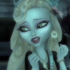 a close up of a doll with long blonde hair and big eyes wearing a tiara