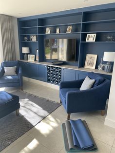 a living room filled with furniture and a flat screen tv