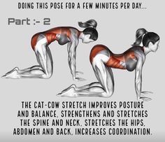 an image of a woman doing exercises for her back and shoulder muscles with the caption, do this pose for a few minutes per day part 2