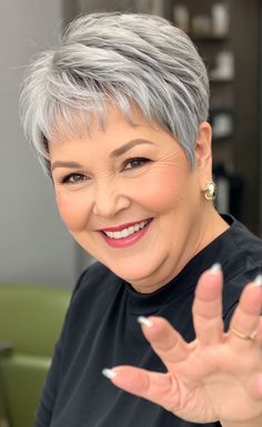 Short Fine Haircuts Over 50, Pixie Haircut Grey Hair, Pixie Haircut With Fringe, Short Hair For Older Women Over 60, Short Haircuts For Women Over 60, Pixie Fine Hair, Feathered Pixie Haircut, Short Hairstyles For Women Over 50, Pixie Cut Thick Hair