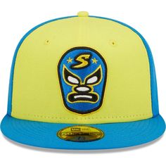 This Sacramento Dorados 59FIFTY hat from New Era embraces the culture and values Copa De La Diversion has to offer. This cap features striking Sacramento Dorados embroidery, multi-color design and contrast undervisor for a touch of flair. Perfect for cheering on the Sacramento River Cats in unique style, this fitted cap represents the true meaning behind the "Fun Cup." Material: 100% Polyester Embroidered graphics with raised details Brand: New Era Flat bill with ability to curve Surface washabl Multicolor Snapback Hats For Sports Events, Adjustable Flat Bill Hats For Fan Merchandise, Adjustable Flat Bill Hat For Fan Merchandise, Adjustable Flat Brim Hats For Fans, Curved Brim Fitted Hat For Fan Merchandise, Adjustable Fitted Hat With Curved Brim For Fans, Adjustable Flat Brim Fitted Hat For Fan Merchandise, Adjustable Curved Brim Fitted Hat For Fans, Multicolor Adjustable Flat Brim Hat