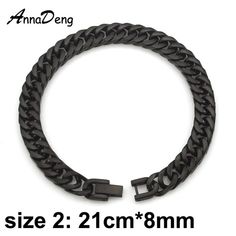 Item Type: Bracelets Material: Stainless Steel Gender: Men Size: 210 mm x 10 mm /210 mm x 8 mm Weight: 42 g Color: Silver/ Black/ Gold Mens Bracelet Silver, Classy Men, Chain Bracelets, Woman Bags Handbags, Hip Hop Jewelry, Black Chain, Womens Gloves, Black Stainless Steel, Watch Necklace