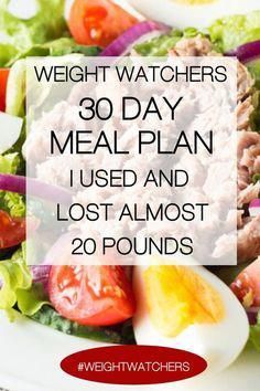 weight watchers 30 day meal plan and lost almost 20 pounds to eat this week