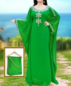 Green and silver African Caftan Dress Embroidery Abayas for Women Dubai Plus Size Gown Moroccan Kaftan Making Kaftan: 1)Women Kaftan 2)Kids Kaftan or Girls Caftan if you want to make women kaftan please select XS to 6X Size or if you want to make kids kaftan please select 1Years kids to 16 Years kids Size. Size: Women : XS to 6X Kids : 2 Years to 16 Years Custom Size: Send your Measurement (please check the size chart attached at the end gallery image of this product. Please Select Your Regular Types Of Women Dresses, African Evening Dresses, Plus Size Gown, Arabic Wedding Dresses, Kids Kaftan, Moroccan Kaftan Dress, Kaftan Gown, Arabic Dress, Moroccan Kaftan