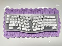 the keyboard is made out of crocheted material