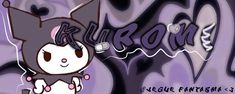 Roxo, preto, branco, cinza, banner, Kuromi, Youtube Banner Backgrounds