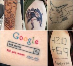 some tattoos that are on different types of people