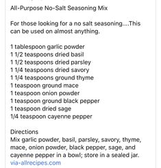 an image of a recipe for seasoning mix on the app store's website