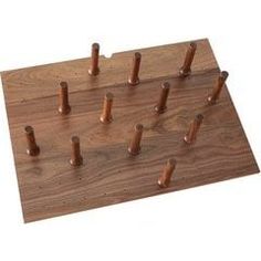 Medium Walnut Drawer Peg System (12 Pegs)