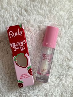 #lipgloss #rudecosmetics #strawberry #gloss #feed #pinterest Strawberry Lipgloss, Trendy Lip Gloss, Strawberry Lip Gloss, Makeup Utensils, Hello Kitty Makeup, Barbie Doll Accessories, Lip Gloss Collection, Gloss À Lèvres, Makeup Clothes