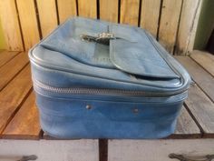 Vintage Distressed Wornout Blue Suitcase. Measurements are 22.5x16x6 inches. Vintage Blue Travel Satchel, Vintage Denim Blue Travel Bag, Light Blue Suitcase, Vintage Samsonite Luggage Set, Vintage Rectangular Luggage With Sleeve, Blue Suitcase, Vintage Purses, Suitcases, United States