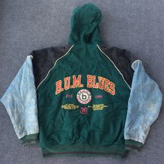 DESCRIPTION Vintage BUM Equipment Varsity Bomber Jacket 90s 80s Denim Baseball Jacket Condition : Used Condition have some defect refer picture Size on tag : S Measurement : Armpit to armpit 24.5"  length 26" Material :  SHIPPING Shipping duration is vary depending on location..all item is ship using EXPEDITED SHIPPING by DHL or FEDEX with tracking and usually will arrive within 3 - 5 working days PAYMENT We accept PayPal only. The item will be sent within 3 days after payment is completed. I am Sporty Cotton Denim Jacket For Streetwear, 90s Denim Jacket For Winter Streetwear, 90s Winter Denim Jacket For Streetwear, 90s Long Sleeve Denim Jacket For Streetwear, Vintage Acid Wash Denim Jacket For Streetwear, 90s Distressed Outerwear For Streetwear, Vintage Cotton Denim Jacket For Streetwear, Retro Acid Wash Cotton Outerwear, Acid Wash Cotton Retro Outerwear