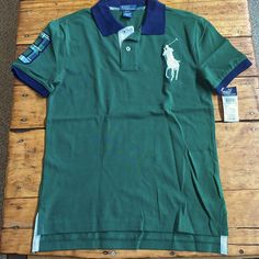 Polo By Ralph Lauren Boys Medium( 10-12) New With Tags Green And Navy Large Horse And Plaid Number 3 On The Sleeve. Thank You For Looking, Have A Blessed Day! Preppy Green Cotton Top, Green Preppy Cotton Tops, Green Short Sleeve Preppy Tops, Preppy Green Short Sleeve Tops, Green Cotton Crew Neck Polo Shirt, Long Sleeve Rugby Shirts, Large Horse, Ralph Lauren Menswear, Polo Long Sleeve