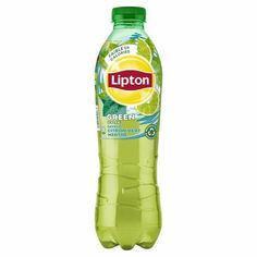 lipton green lemonade water on a white background with clipping to the side