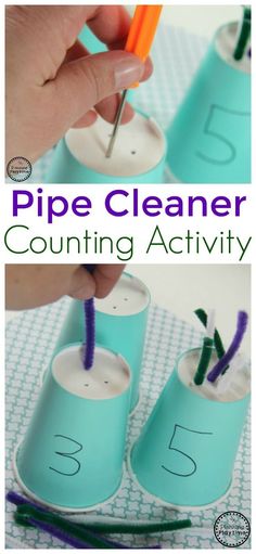 this is an easy activity for kids to do with pipe cleaner and counting numbers on the tube