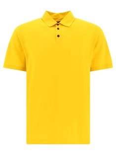 Roberto Collina Cotton Polo Shirt - Balardi Polo Collar Top With Button Closure, Classic Fitted Yellow Polo Shirt, Fitted Yellow Classic Polo Shirt, Casual Yellow Tops With Collared Neckline, Yellow Polo Shirt, Polo Shirt White, Cotton Polo Shirt, Spring Shirts, Cotton Polo