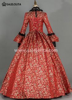 Renaissance Georgian Antique Floral Gothic Victorian Dress Vintage Colonial Halloween Ball Gown Reenactment Theater Clothing     Condition: Brand New   Color:  Wine Red Floral Patterns   Material: This Renaissance Gothic Victorian Dress is made of  High Quality Brocade, soft and comfortable to wear   Sleeve Length: Full Sleeve   Dresses Length:Floor-Length   Neckline:  Square Collar   Decoration: Ruffles + Lace + Bow   Style: This dress is perfect for civil war,victorian,medieval, Colonial Halloween, Halloween Ball Gown, Full Sleeve Dresses, Victorian Dress Gown, Georgian Dress, Gothic Victorian Dresses, Full Sleeves Dress, Red Gothic, Halloween Ball