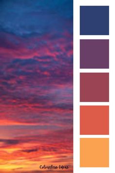 the sky is painted in shades of purple and orange