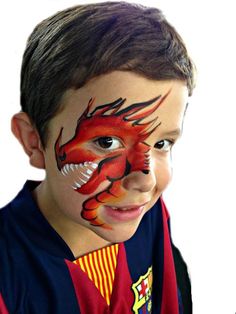 Face Painting Dragon Easy, Easy Boy Face Paint, Dragon Makeup Kids, Dragon Face Paint Easy, Face Paint Dragon, Boys Face Paint, Boy Face Paint, Face Paint Fairy, Dragon Face Paint