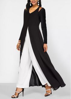 Color:Black;Size:S;Size:M;Size:L;Size:XL;Size:XXL;Package Contents:1 X Jumpsuit;Occasion:Work;Style:Elegant; Colored Pants Outfits, High Waist Jumpsuit, Solid Color Pants, Cotton Blends Dress, Elegant Dresses Long, Moda Vintage, Sleeveless Jumpsuits, Black And White Colour, Fashion Colours