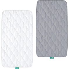 two mattresses side by side, one in white and the other in grey