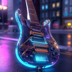 Unleash the Cyberpunk Symphony with Futuristic Guitar Art Cyberpunk Musician, Cyberpunk Guitar, Futuristic Guitar, Cyberpunk Moodboard, Cyberpunk Technology, Futuristic Music, Neon Futuristic, Board Game Themes, Cyberpunk Red