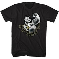 Popeye I Yam Men's T-ShirtMen's cartoon & comic t-shirt featuring Popeye I Yam. High quality, professionally screen printed graphics and machine washable cartoon t-shirts & comic book tees. Size: Men's Color: Black Men's Short Sleeve T-Shirt 100% cotton Officially Licensed Rock Baby Clothes, American Cartoons, Rocker Look, The Sailor, Cartoon T Shirts, Boyfriend Tee, Tour Shirt, Unisex Clothing, Piece Of Clothing