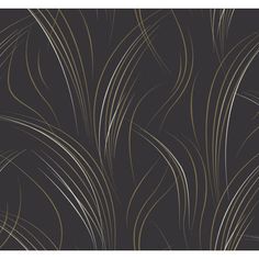 an abstract black and gold wallpaper with wavy lines