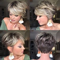 New Cuts, Hairstyles For Thick Hair, Short Ombre Hair, Pixie Haircut For Thick Hair, Short Hairstyles For Thick Hair, Penteado Cabelo Curto, Haircut For Thick Hair, Short Hairstyle, Short Blonde