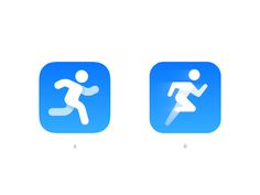 two blue app icons with one running and the other jumping