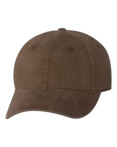 a brown baseball cap with no visor on the front and side, facing forward