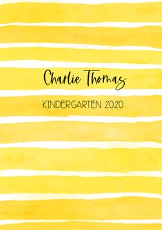 a yellow and white striped background with the words charlotte thomas's children written on it