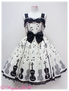 Perfect to wear at a David Garrett concert. ~•♦●♦•~ Music Dress, Teacher Dresses, Pool Art, Music Themed, Grunge Goth, Music Fashion, Lolita Dress, Gothic Lolita, Visual Kei