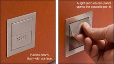 two pictures showing the same light switch on one panel and the other in the opposite panel